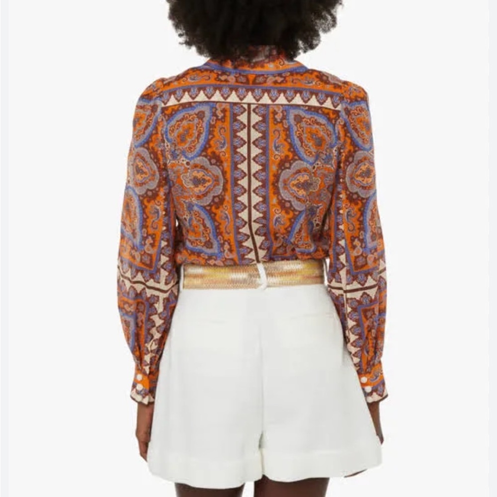 🆕 Zimmermann Halcyon paisley printed cotton shirt NWT - Picture 6 of 11